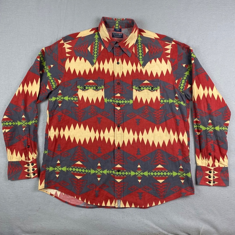 Vintage Polo Jeans Co Company Aztec Ralph Lauren Multi-colored Southwest Shirt L